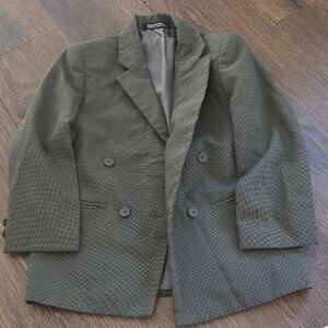Houndstooth Blazer in Dark Green